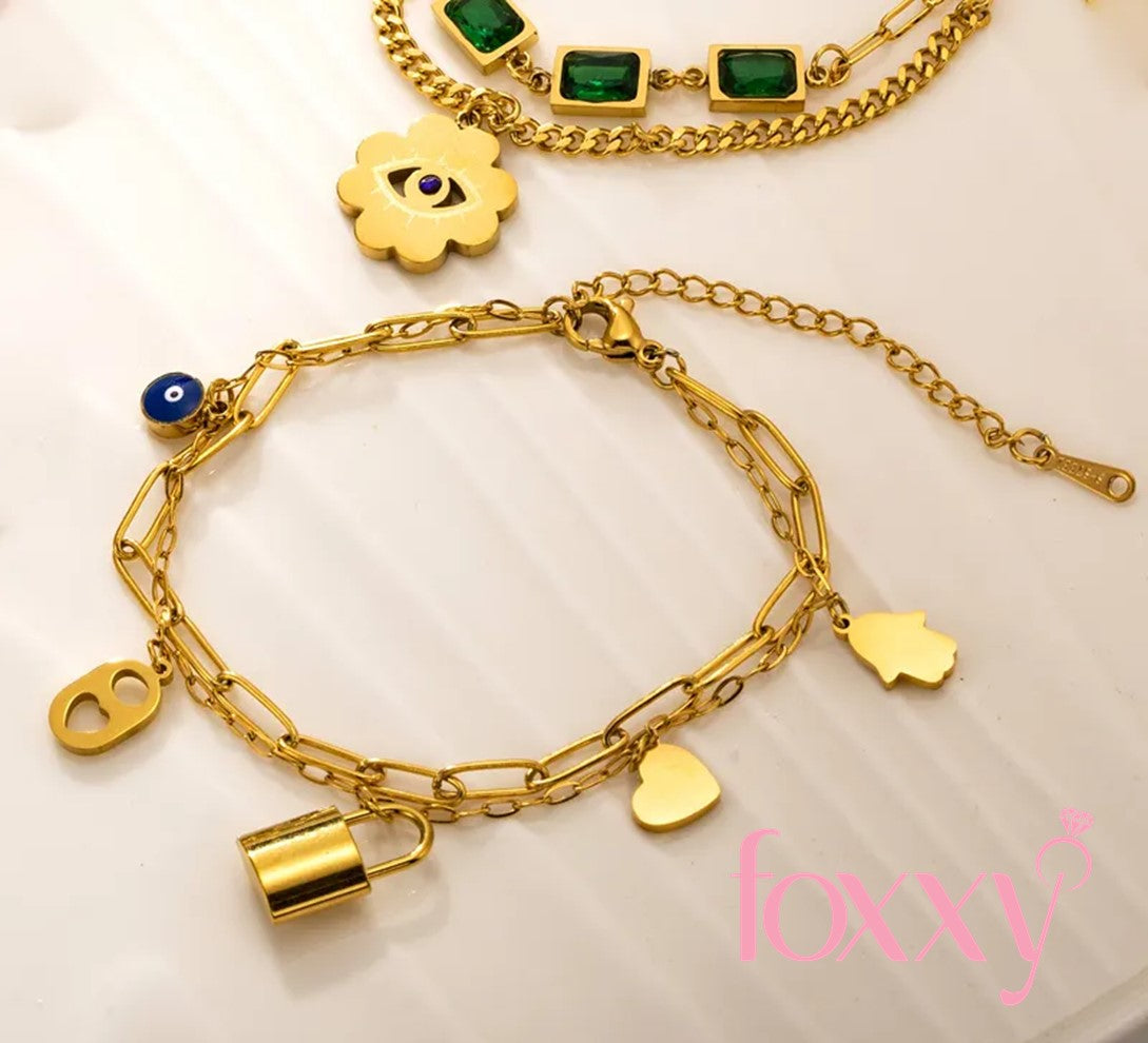 Simple Style Heart Shape Titanium Steel Plating Bracelet