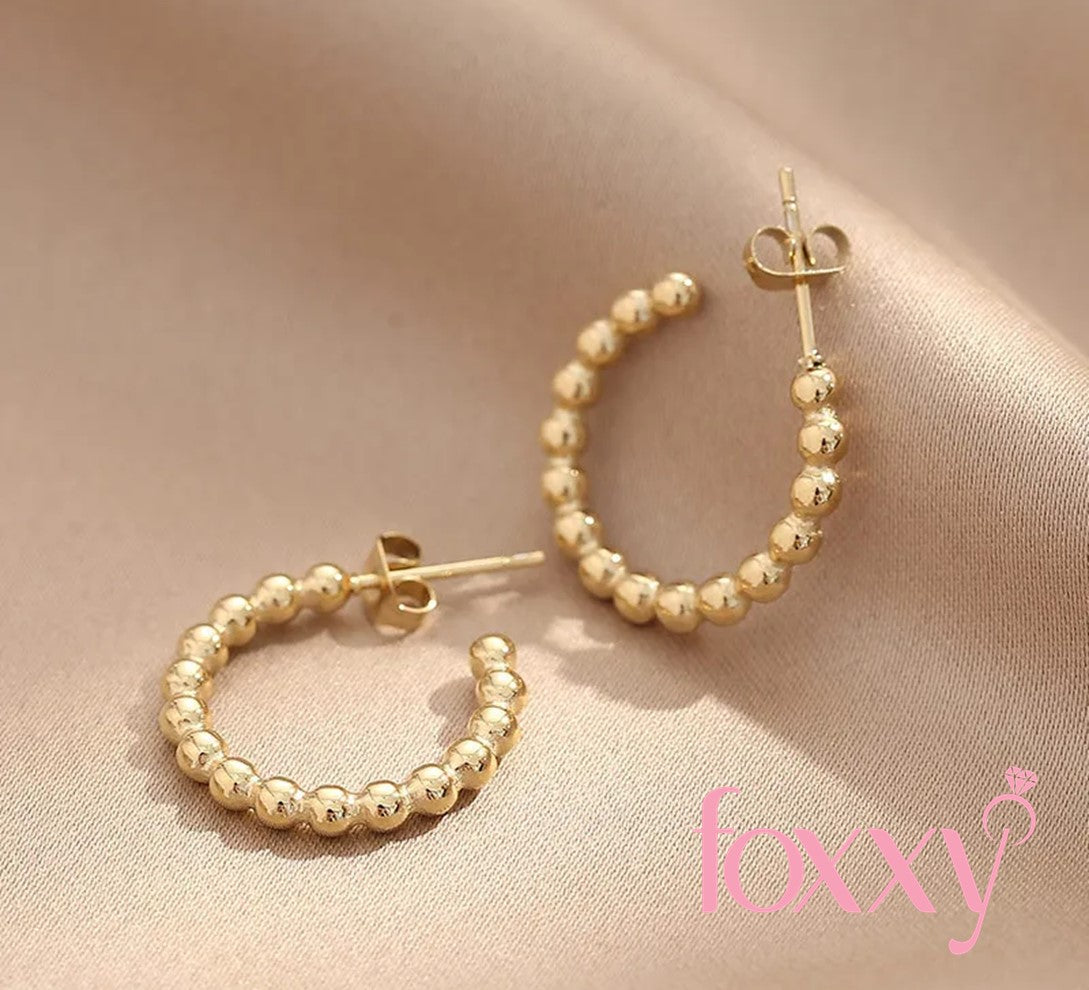 Retro C Shape Titanium Steel Plating Hoop Earrings