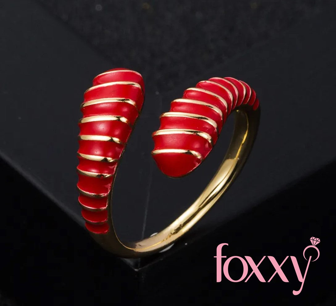 creative copper gold-plated color oil drip snake ring fashion open ring
