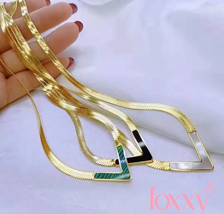 Fashion Letter Titanium Steel Enamel Necklace 1 Piece