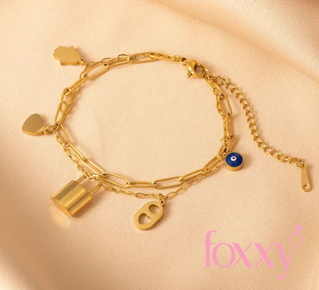 Simple Style Heart Shape Titanium Steel Plating Bracelet