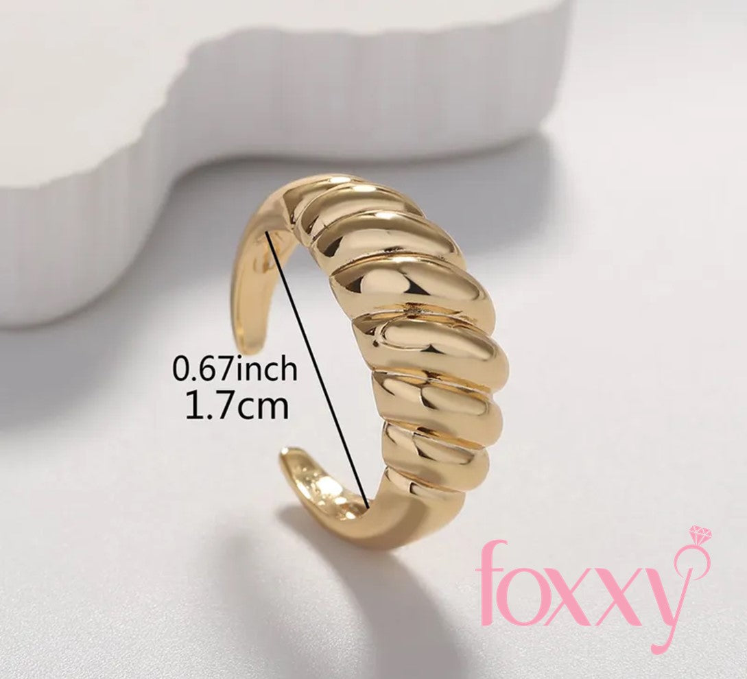 Simple Style Solid Color Brass Gold Plated Open Ring