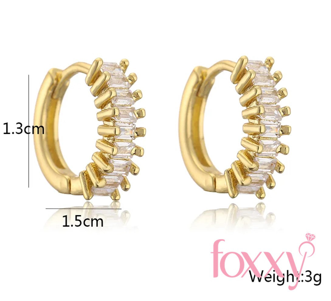 fashion geometric circle Copper Gold-Plated Micro Inlaid Zircon Earrings