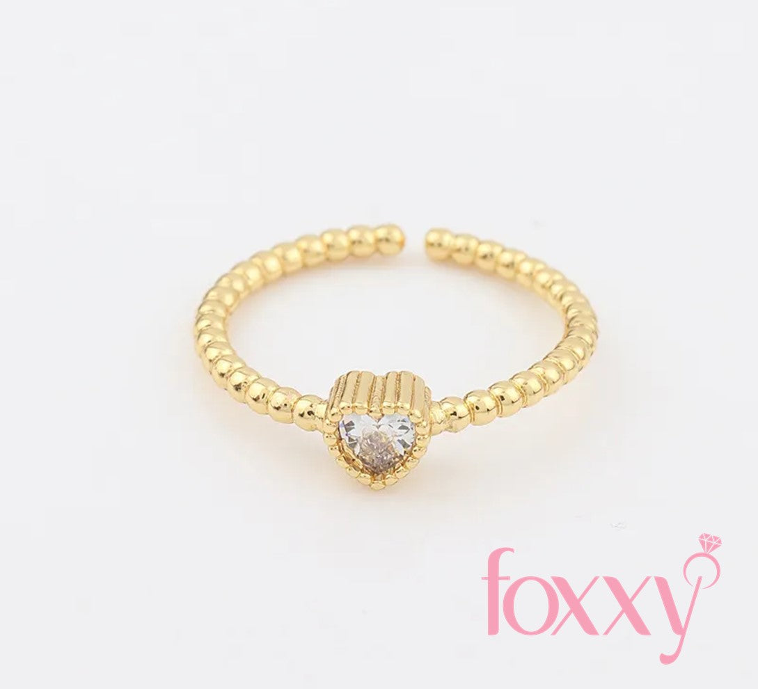 Fashion Heart Shape Copper Open Ring Plating Zircon Copper Rings