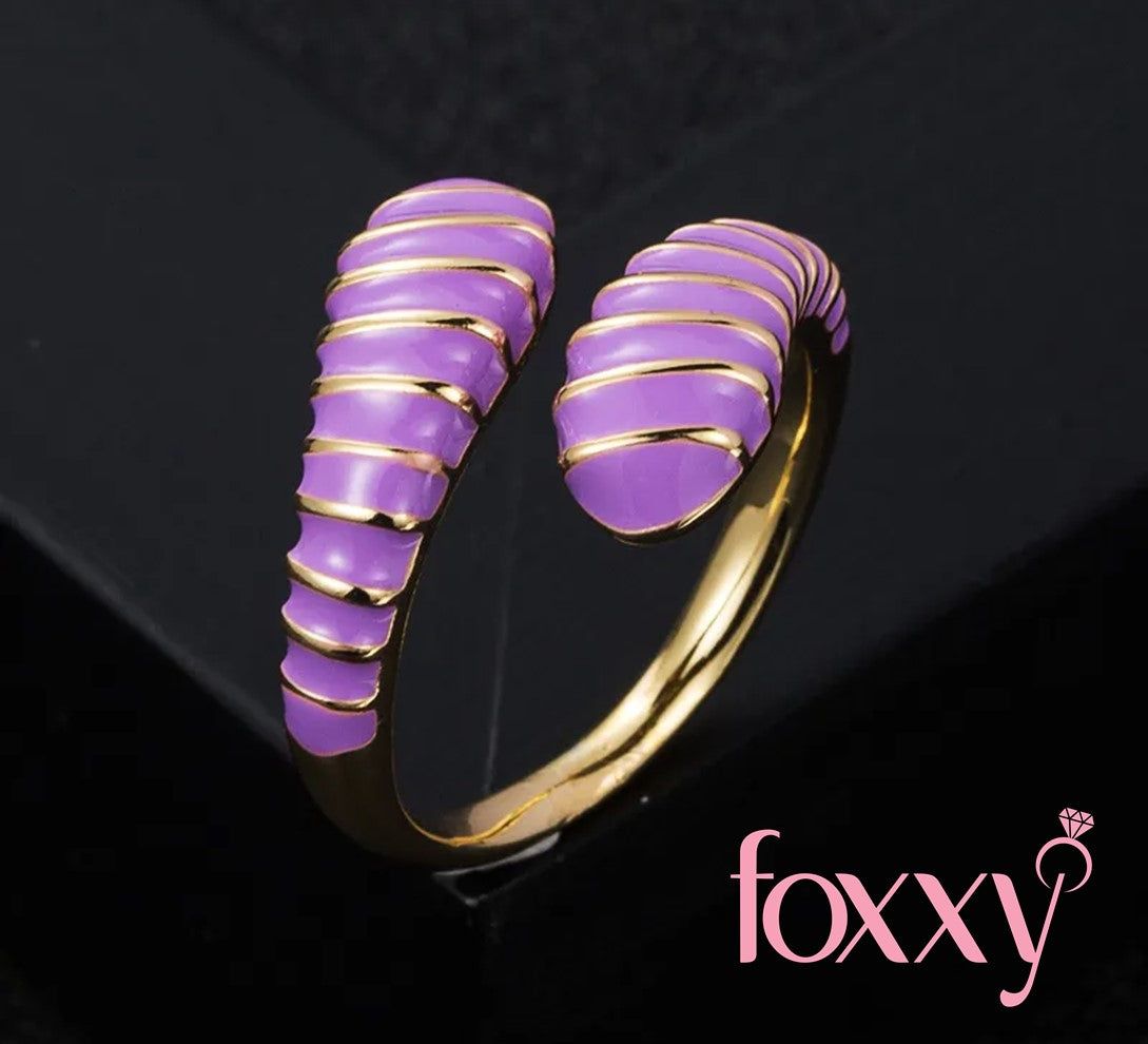 creative copper gold-plated color oil drip snake ring fashion open ring