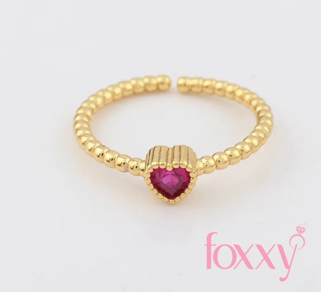 Fashion Heart Shape Copper Open Ring Plating Zircon Copper Rings