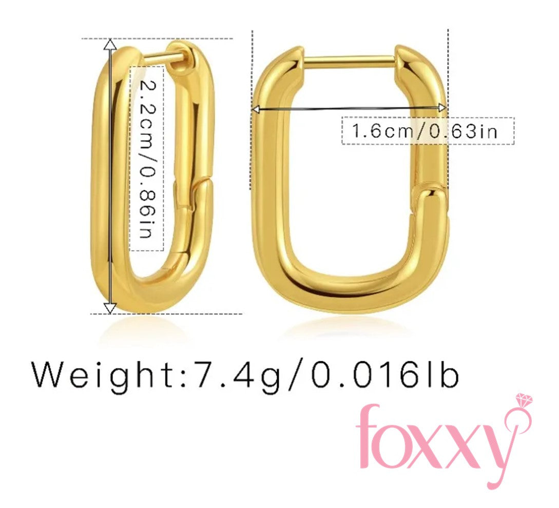 Retro U Shape Copper Gold Plated Hoop Earrings