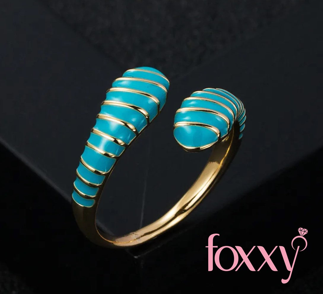 creative copper gold-plated color oil drip snake ring fashion open ring