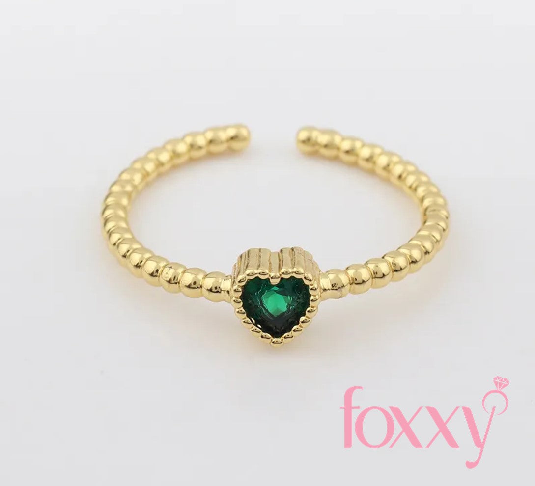 Fashion Heart Shape Copper Open Ring Plating Zircon Copper Rings