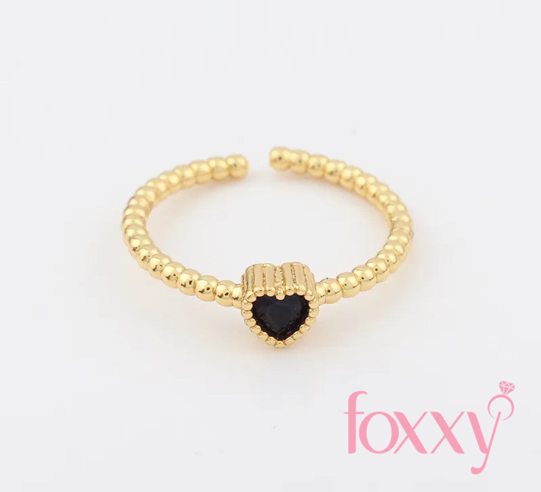 Fashion Heart Shape Copper Open Ring Plating Zircon Copper Rings