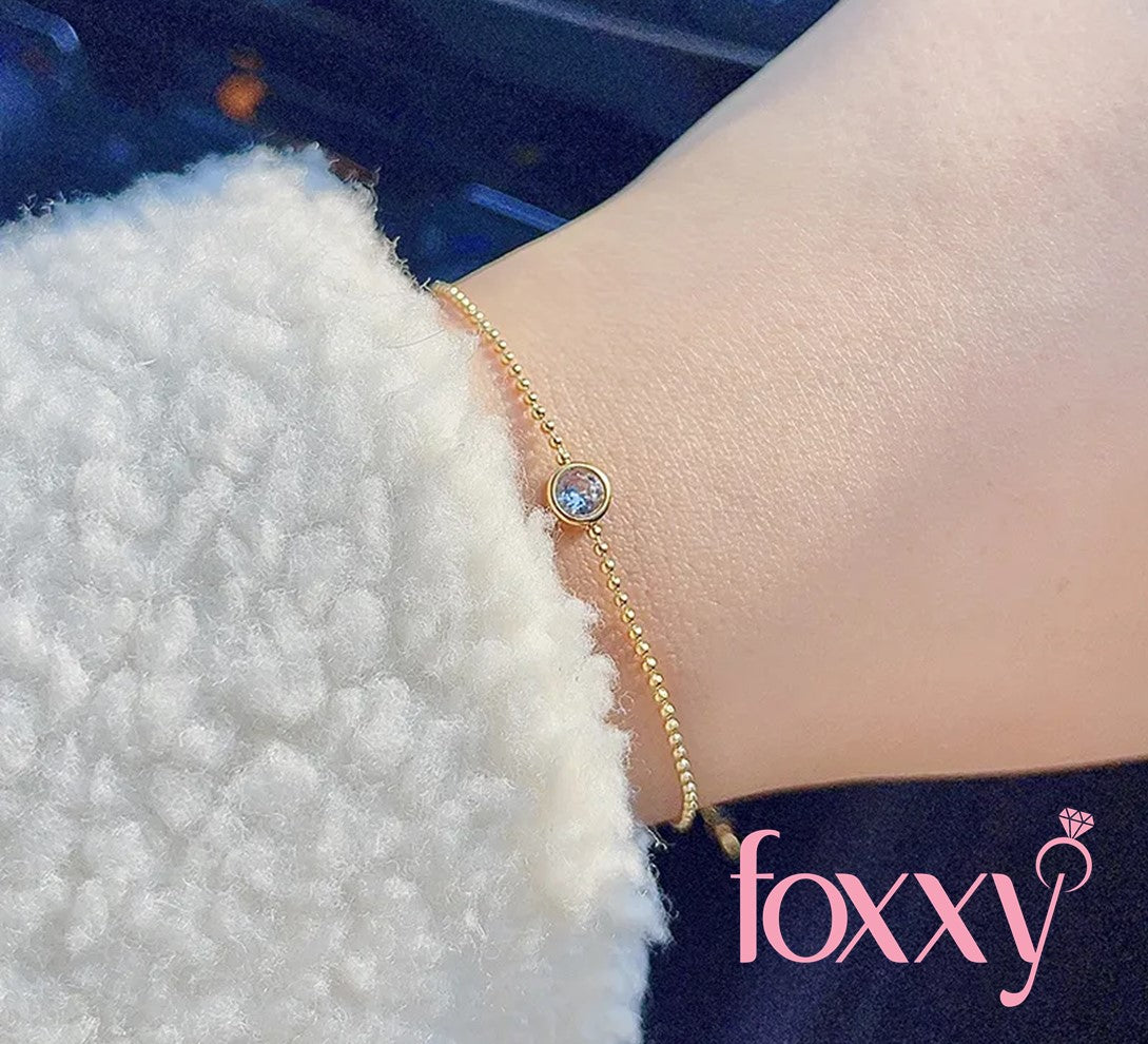 Fashion Round Titanium Steel Inlay Zircon Bracelets 1 Piece